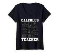 Women's Funny Calculus Teacher Mathematics Joke Humor Math V-Neck T-Shirt