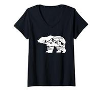 Womens Funny California Bear T-Shirt California Republic Shirt V-Neck T-Shirt