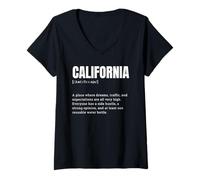 Women's Funny California CA Dreams Definition Quote V-Neck T-Shirt