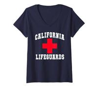 Womens Funny CALIFORNIA LIFEGUARDS All Girls Trip Swim Vacay V-Neck T-Shirt