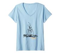 Women's Funny Campfire Pun I'm Burned Out V-Neck T-Shirt