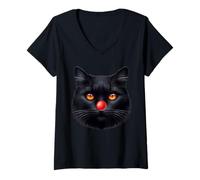 Womens Funny Cat Laugh Day Funny Red t shirt kids For Boys Girls V-Neck T-Shirt