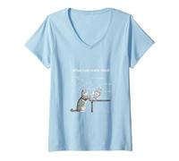 Womens Funny Cat Memes, What Cats Really Think V-Neck T-Shirt