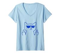 Womens Funny Cat Statement - Sarcastic Social Awkward Introvert Cat V-Neck T-Shirt