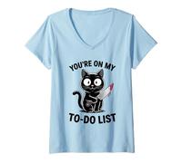 Womens Funny Cat You're On my To-Do List Cat Lover 04 V-Neck T-Shirt