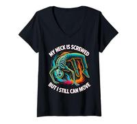Women's Funny Cervical Neck Fusion ACDF Brace Surgery Recovery Gifts V-Neck T-Shirt