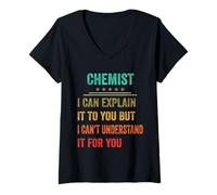 Women's Funny Chemist I Can Explain It to You Family V-Neck T-Shirt