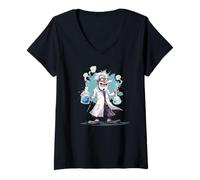Womens Funny Chemist with Test Tube Costume for mad Scientists V-Neck T-Shirt