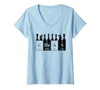 Womens Funny Chess Periodic Table Vintage Player Science Humor Dad V-Neck T-Shirt