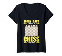 Womens Funny Chess Pieces Gear Chess Meeting Chessmen V-Neck T-Shirt