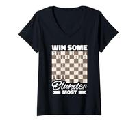 Womens Funny Chess Player Joke Apparel Chessmen Board Games V-Neck T-Shirt