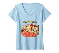 Women's Funny Chicken Egg Who Came First Humor V-Neck T-Shirt