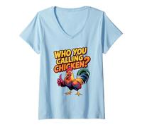 Women's Funny Chicken Jokes Chickens Kids V-Neck T-Shirt