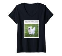 Womens Funny Chihuahua Shakespeare Courage Quote Silly Weird Humor V-Neck T-Shirt