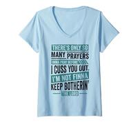 Womens Funny Christian Faith So Many Prayers Before Cuss You Out V-Neck T-Shirt