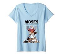 Womens Funny Christian Moses First Man with a Tablet Design V-Neck T-Shirt