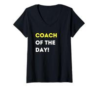 Womens Funny Coach of The Day! - Unique Humorous Gifts V-Neck T-Shirt