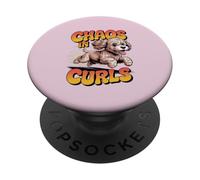Womens Funny Cockapoo Poodle Runner Dog Shirt Chaos in Curls PopSockets Adhesive PopGrip
