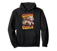 Womens Funny Cockapoo Poodle Runner Dog Shirt Chaos in Curls Pullover Hoodie