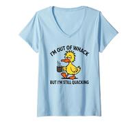 Womens Funny Coffee Duck Humor for Tired Caffeine Lovers V-Neck T-Shirt