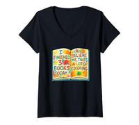 Womens Funny Coloring Book Design - I Finished 3 Books Today V-Neck T-Shirt