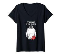Women's Funny Comfort is The Outfit Cozy Style V-Neck T-Shirt