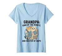 Women's Funny Cool Grandpa Design Gift for Dad Daddy Grandfather Men V-Neck T-Shirt