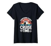Womens Funny Countdown Is Over It's Cruise Time Cruise Ship V-Neck T-Shirt