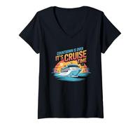 Womens Funny Countdown Is Over It's Cruise Time Cruise Ship V-Neck T-Shirt