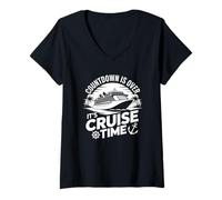 Womens Funny Countdown Is Over It's Cruise Time Cruise Ship V-Neck T-Shirt