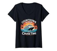 Womens Funny Countdown Is Over It's Cruise Time Cruise Ship V-Neck T-Shirt