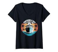 Womens Funny Countdown Is Over It's Cruise Time Cruise Ship V-Neck T-Shirt