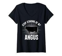 Women's Funny Cow Farmer Rasing Cattle Dairy Farming Angus Cows V-Neck T-Shirt