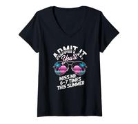 Women's Funny Coworker Leaving Summer Break Admit It You Will Joke V-Neck T-Shirt
