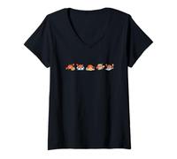 Women's Funny Crab Vacation Squad Kawaii Summer Beach Design V-Neck T-Shirt