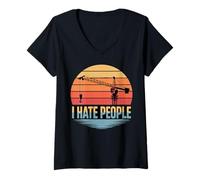 Womens Funny Crane Operator V-Neck T-Shirt