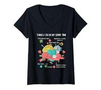 Womens Funny Crocheting Things I Do in My Spare Time Crochet V-Neck T-Shirt