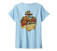 Women's Funny Cruise Rules Sloth Retro Nautical Anchor V-Neck T-Shirt