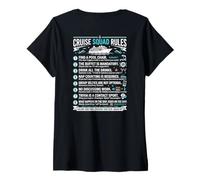 Women's Funny Cruise Squad Rules Matching Group Trip V-Neck T-Shirt
