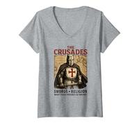 Womens Funny Crusaders Templar Knight Saying V-Neck T-Shirt