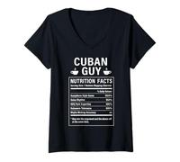 Womens Funny Cuban Guy Proud Men with Cuba Roots V-Neck T-Shirt