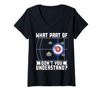 Women's Funny Curling What Part Don't You Understand Ice Sport V-Neck T-Shirt