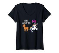 Womens Funny Cute 25th Birthday Party Celebration V-Neck T-Shirt