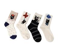 Women's Funny Cute Cat Socks - Soft Cotton Crew Socks with 3D Cute Cat Designs, Stretchy & Comfortable,Special Christmas stocking gifts for girls,gifts for pet's lover (Adorable black cat)