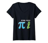 Womens Funny Cute Get Real Be Rational Pi Day Math Teacher V-Neck T-Shirt