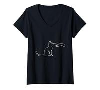 Women's Funny Cute Kitten Cat Body Language for Cat Lovers V-Neck T-Shirt