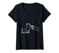 Women's Funny Cute Kitten Cat Body Language for Cat Lovers V-Neck T-Shirt