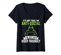 Womens Funny Cyber Security Analyst & Ethical Hacker Cybersecurity V-Neck T-Shirt