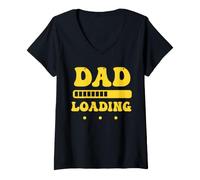 Women's Funny Dad Loading Joke Gift for Men Husband Daddy Father V-Neck T-Shirt