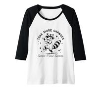 Womens Funny Dancing Raccoon, Take More Chances & Dance More Dances Raglan Baseball Tee